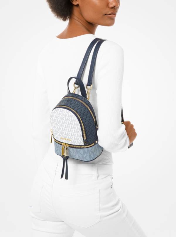 Damske Batohy Michael Kors Rhea Mini Color-Block Logo Námornícka Modrá Viacfarebný - Kabelky Michael Kors Akcia | FAUOL-1860